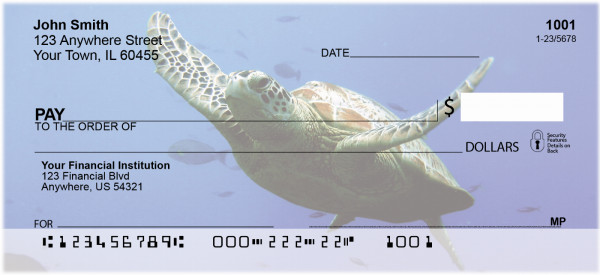 Sea Turtles Under Water Personal Checks