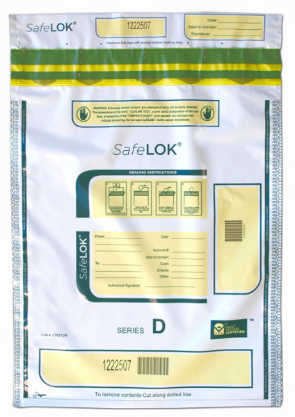 White SafeLok Deposit Bag, 12'' X 16''