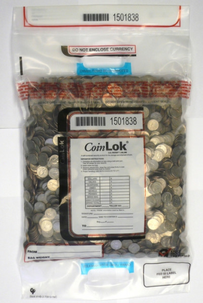 Clear Dual Handle CoinLok Deposit Bag, 14.5'' X 25''