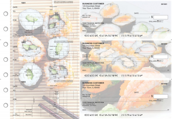 Japanese Cuisine Dual Purpose Voucher Business Checks