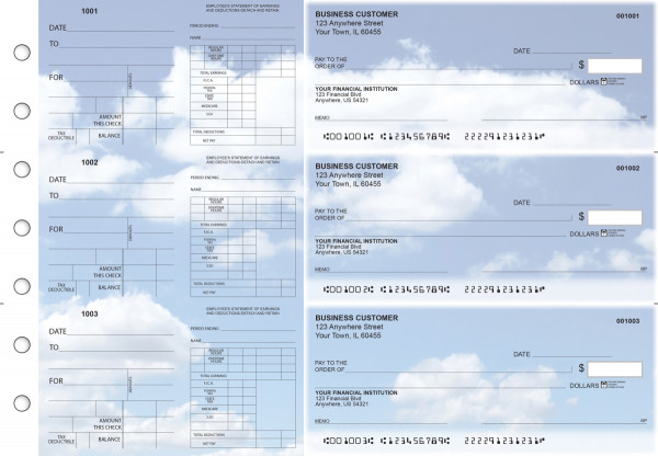 Clouds Dual Purpose Voucher Business Checks | BU3-7CDS21-DPV