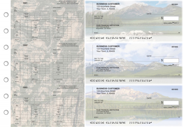 Scenic Mountains Multi-Purpose Counter Signature Business Checks