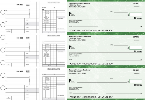 Green Marble Disbursement Payroll Business Checks | BU3-7GMA01-FSP