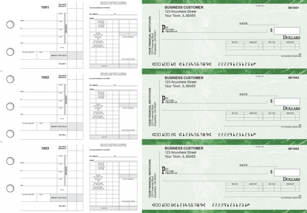 Green Marble Payroll Invoice Business Checks