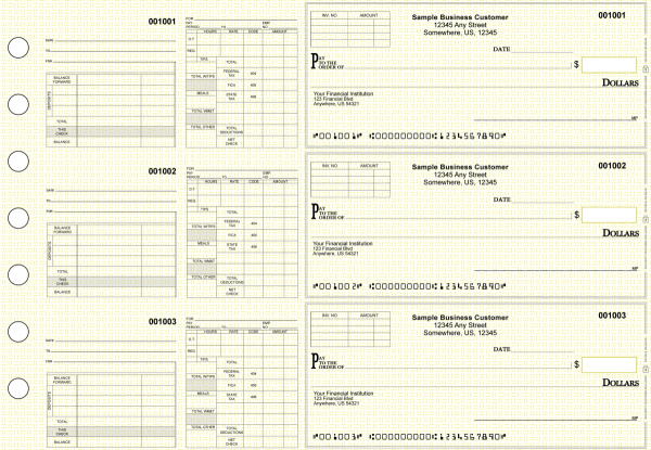 Yellow Knit Multipurpose Invoice Payroll Business Checks | BU3-7YEL02-MIP