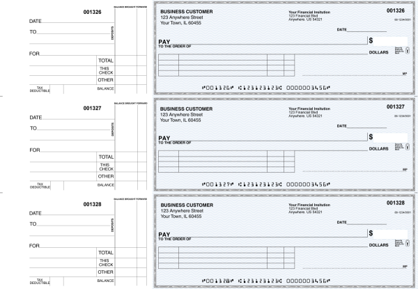 Blue Safety Itemized Payment Business Checks | BU3-BLU01-IPR