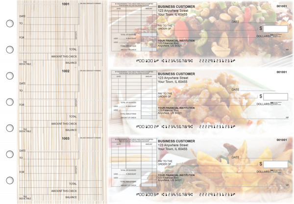 Chinese Cuisine Standard Itemized Invoice Business Checks
