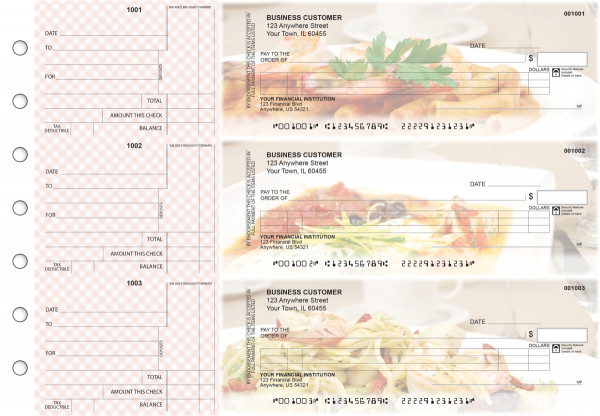 Italian Cuisine Itemized Counter Signature Business Checks