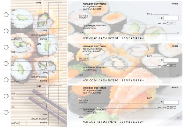 Japanese Cuisine Standard Counter Signature Business Checks