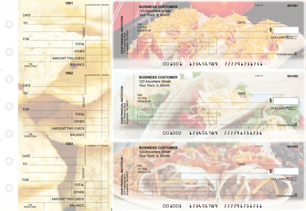 Mexican Cuisine Standard Invoice Business Checks