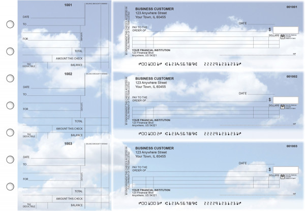 Clouds Itemized Counter Signature Business Checks
