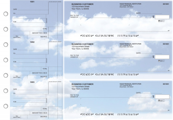 Clouds Standard Mailer Business Checks
