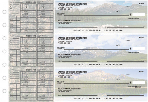 Scenic Mountains Payroll Designer Business Checks  | BU3-CDS29-PAY