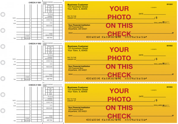 Custom Photo Multi Purpose Business Checks | BU3-CUS01-DEP