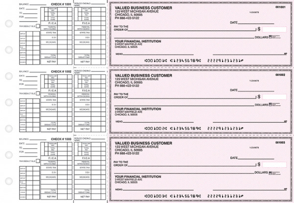 Pink Safety Payroll Business Checks | BU3-PSF01-PAY