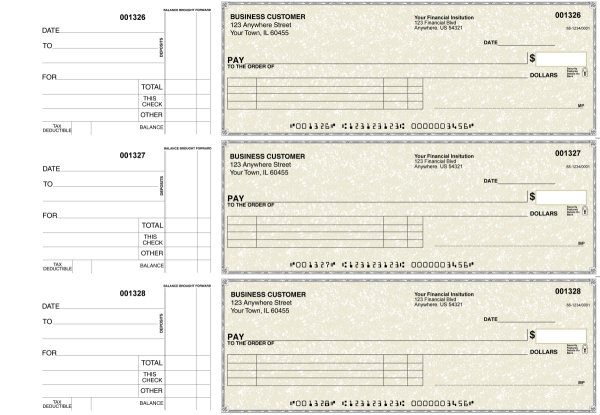 Tan Parchment Itemized Payment Business Checks | BU3-TPM01-IPR