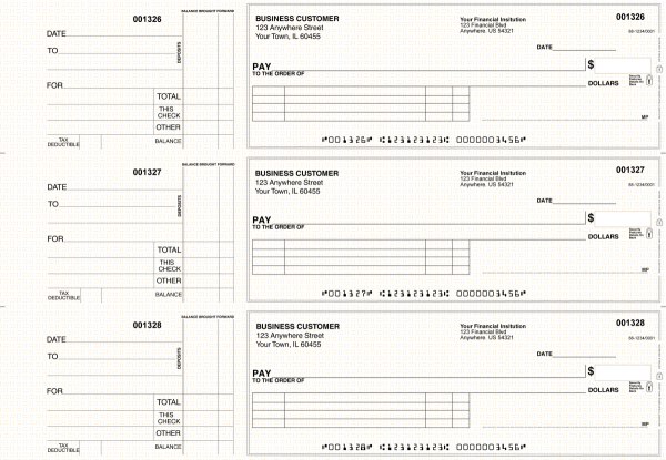 Tan Knit Itemized Payment Business Checks | BU3-TPM02-IPR