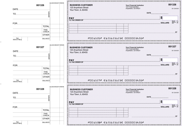 Purple Safety Itemized Payment Business Checks | BU3-USF01-IPR