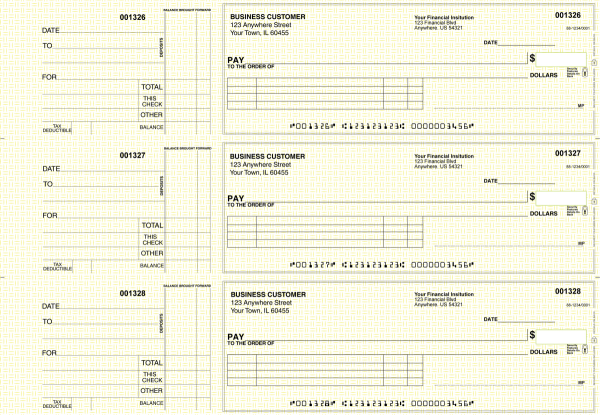 Yellow Knit Itemized Payment Business Checks | BU3-YEL02-IPR