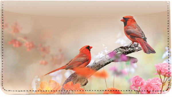 Tranquil Birds Leather Checkbook Cover | CDP-ANI001