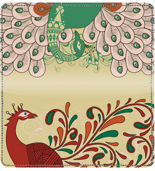 Fancy Peacocks Leather Checkbook Cover
