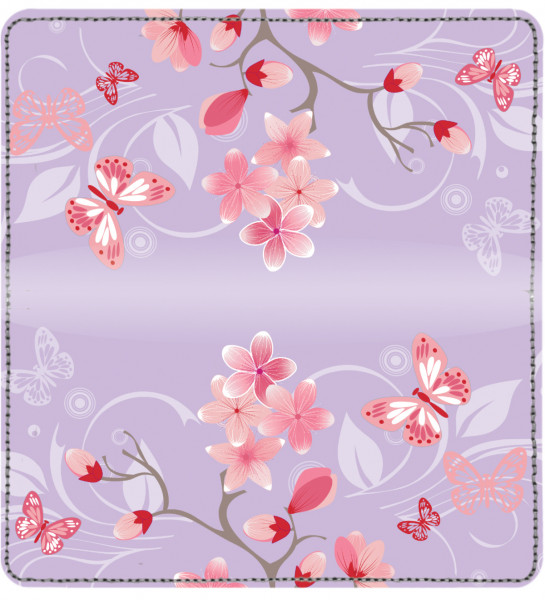 Cherry Blossoms Leather Checkbook Cover