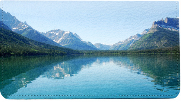 Mountain Lake Reflections Leather Cover