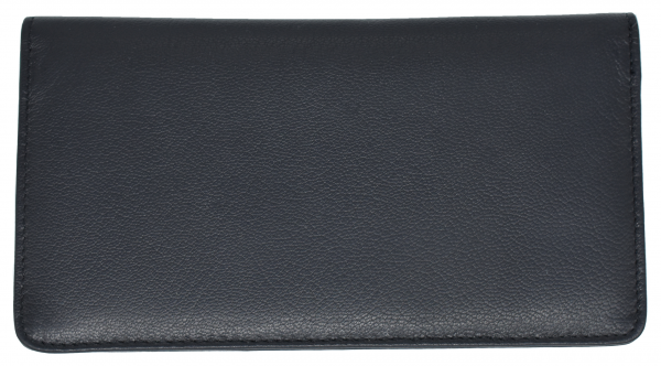 Black Premium Leather Checkbook Cover