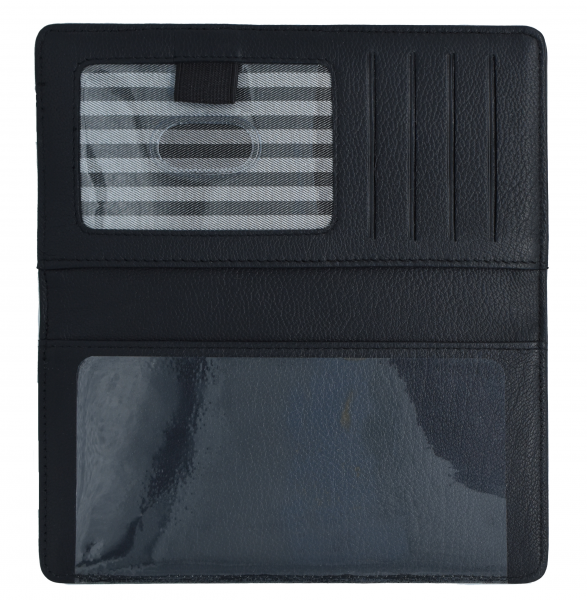 Black Premium Leather Checkbook Cover