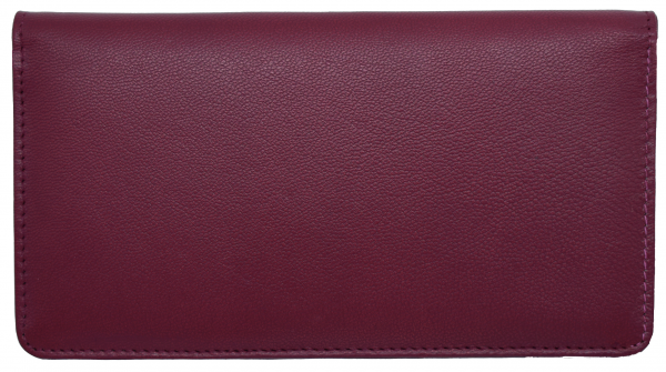 Burgundy Premium Leather Checkbook Cover