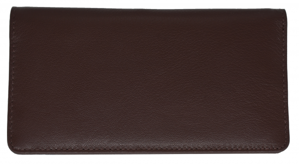 Brown Premium Leather Checkbook Cover