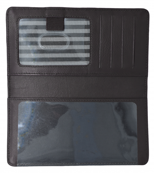 Dark Brown Premium Leather Checkbook Cover