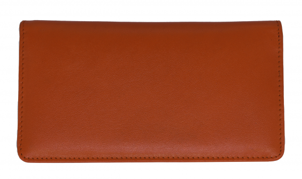 Orange Premium Leather Checkbook Cover