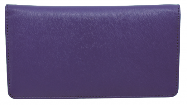Purple Premium Leather Checkbook Cover