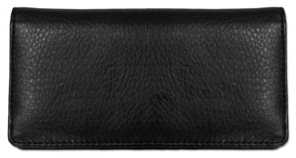 Black Textured Leather Checkbook Cover