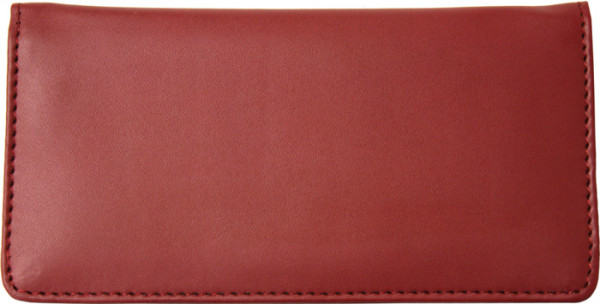 Burgundy Smooth Leather Checkbook Cover