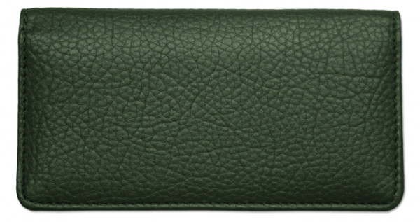 Forest Green Leather Checkbook Cover