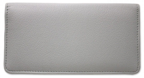 Grey Leather Checkbook Cover