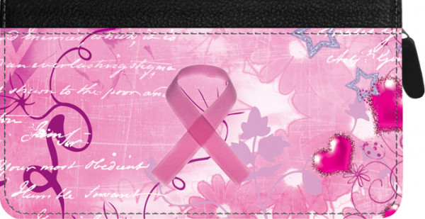 Breast Cancer Zippered Checkbook Cover