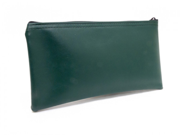 Forest Green Zipper Bank Bag, 5.5" X 10.5"
