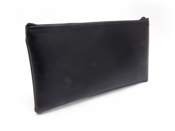 Black Zipper Bank Bag, 5.5" X 10.5"