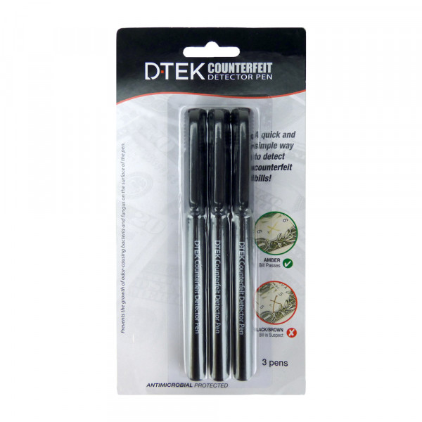 D-TEK Counterfeit Detector Pen, 3/Pack