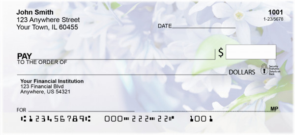 Blossoms In Pink And Blue Personal Checks