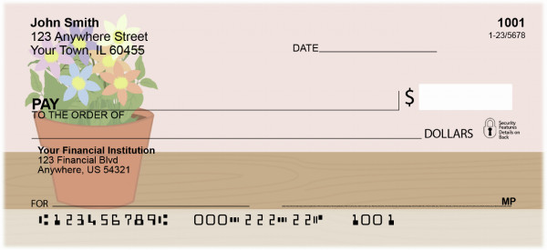 Potted Flowers Personal Checks