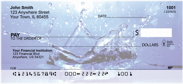 Water Drop Splash Personal Checks | GCB-62