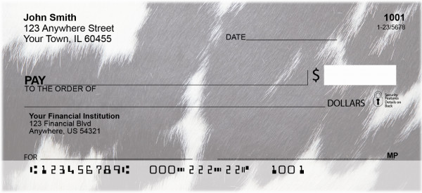 Cow Prints In Black And White Personal Checks