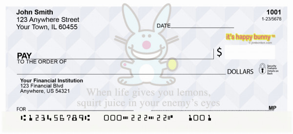 It's Happy Bunny Cute Personal Checks