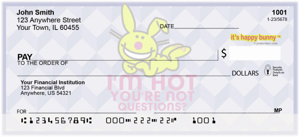 It's Happy Bunny Girly Personal Checks