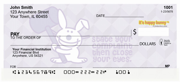 It's Happy Bunny More Insults Personal Checks