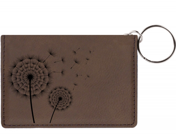 Make A Wish Engraved Leather Keychain Wallet
